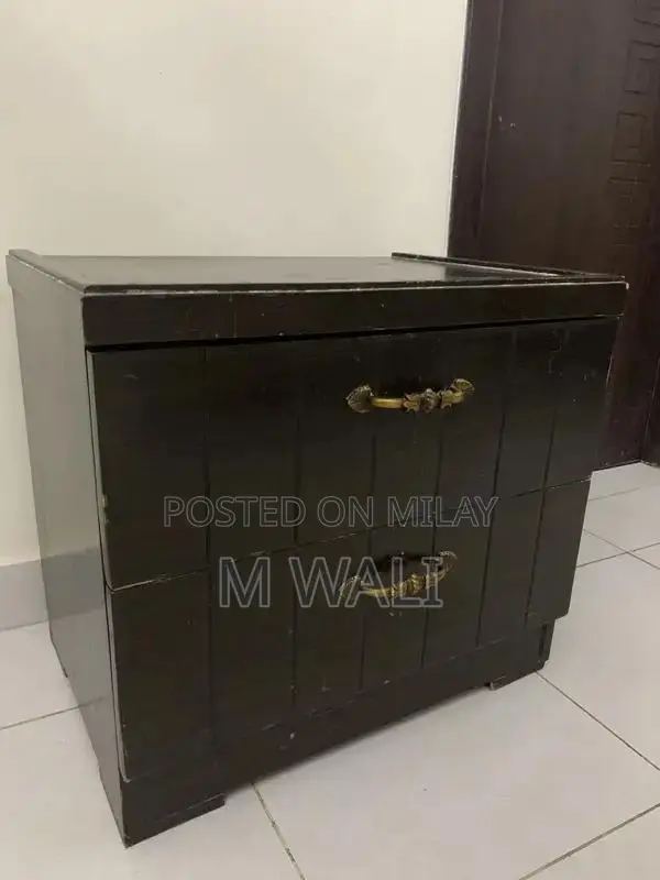 Dark Wood Side Tables - Set of Two