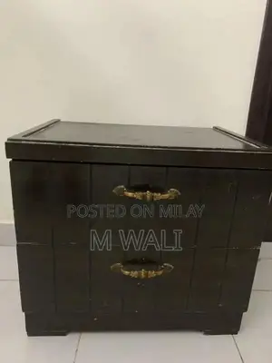 Dark Wood Side Tables - Set of Two