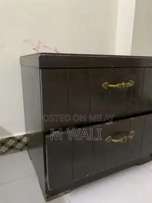 Dark Wood Side Tables - Set of Two