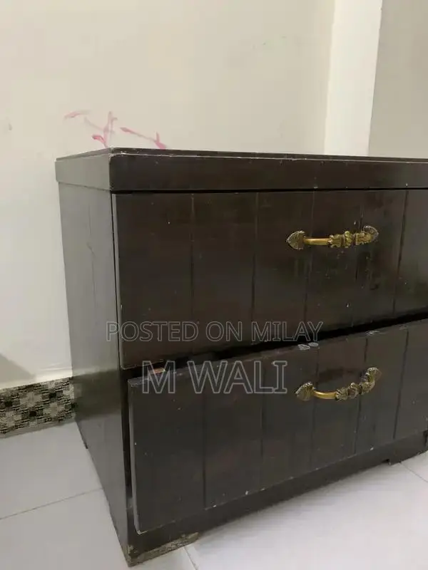 Dark Wood Side Tables - Set of Two