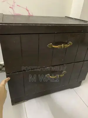 Dark Wood Side Tables - Set of Two