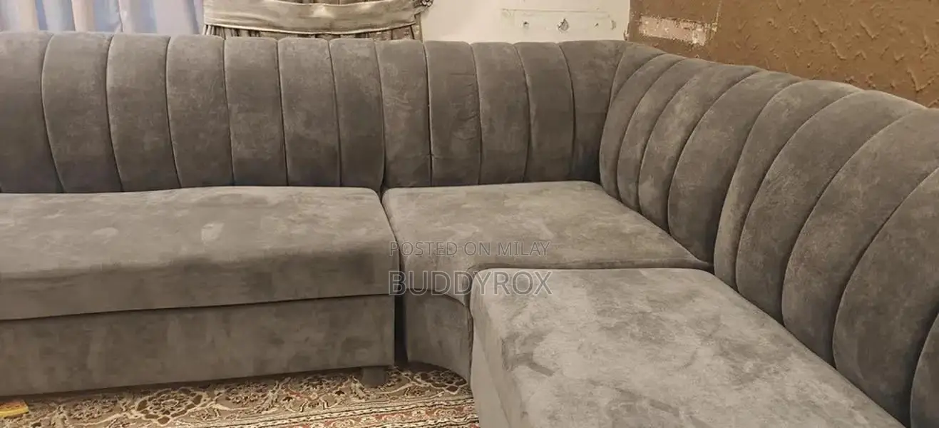 L Shaped 12 Seater Sofa Set - Spacious Towel Fabric Comfort