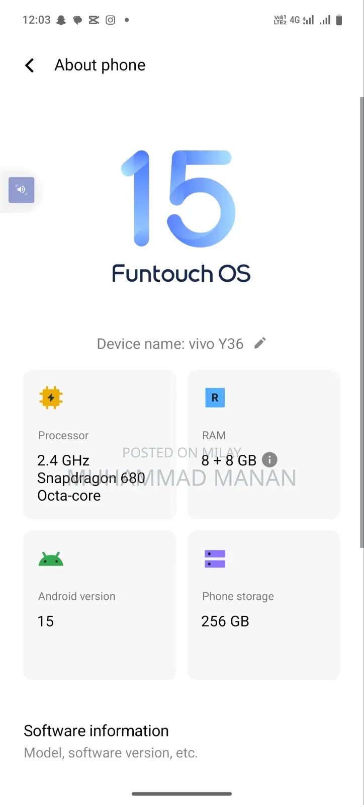 Vivo Y36 256 GB Black