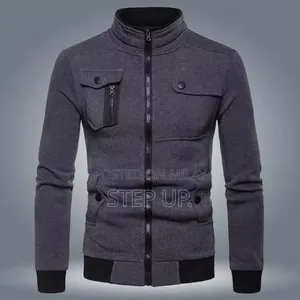 Men's Fleece Plain Bomber Jacket