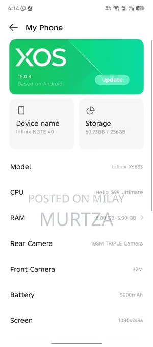 Infinix Note 40 256 GB Black