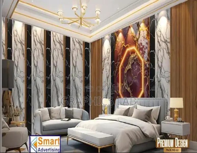 3D Flex Decorative Waterproof Wallpaper Sheets