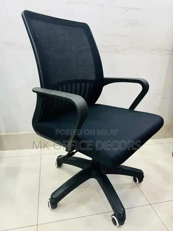 Ergonomic Black Office Chair with Mesh Back and Swivel Wheels