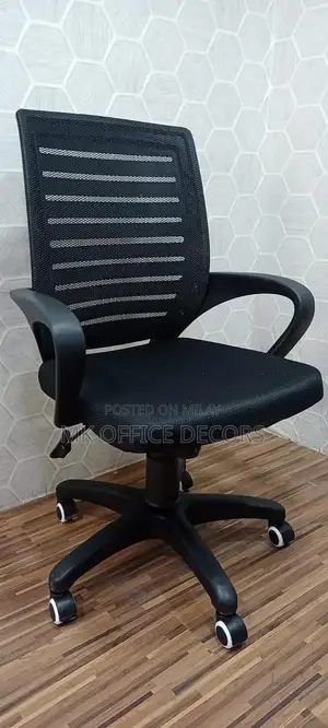 Ergonomic Black Office Chair with Mesh Back and Swivel Wheels