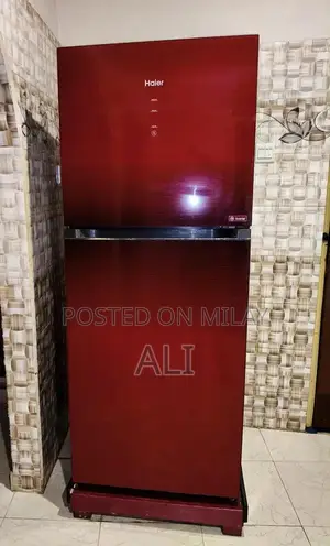 Haier Digital Inverter Refrigerator with Red Glass Door