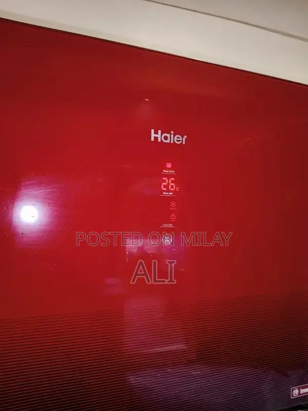 Haier Digital Inverter Refrigerator with Red Glass Door