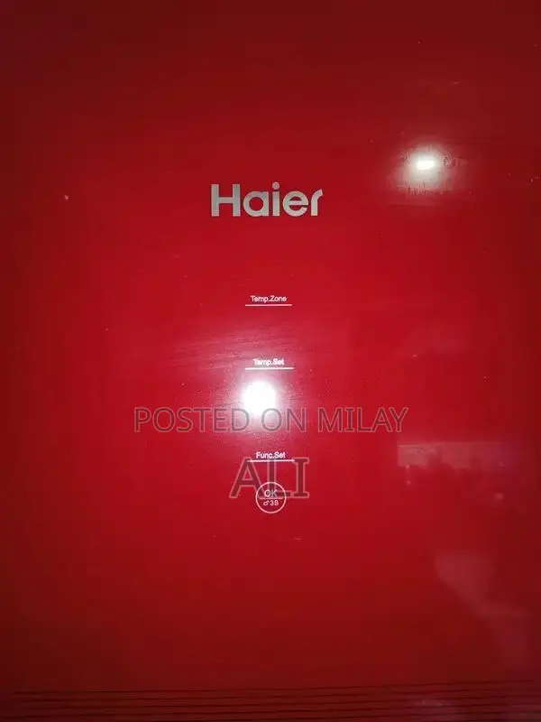 Haier Digital Inverter Refrigerator with Red Glass Door