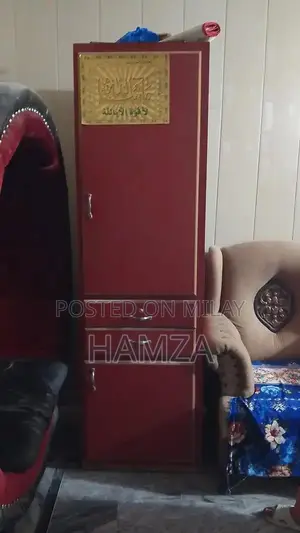 Photo - Single Wooden Almari with Cloth Stand and Multiple Shelves