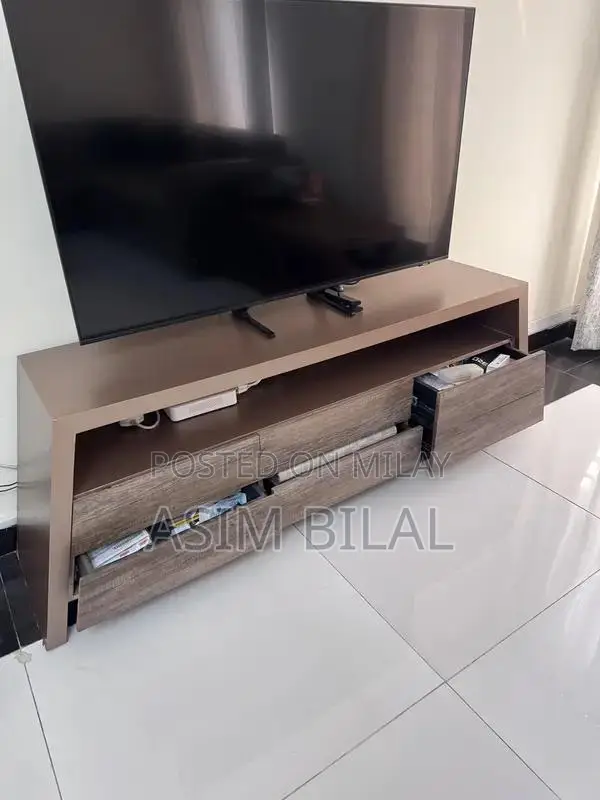 Spacious Custom TV Console with 6 Large Drawers