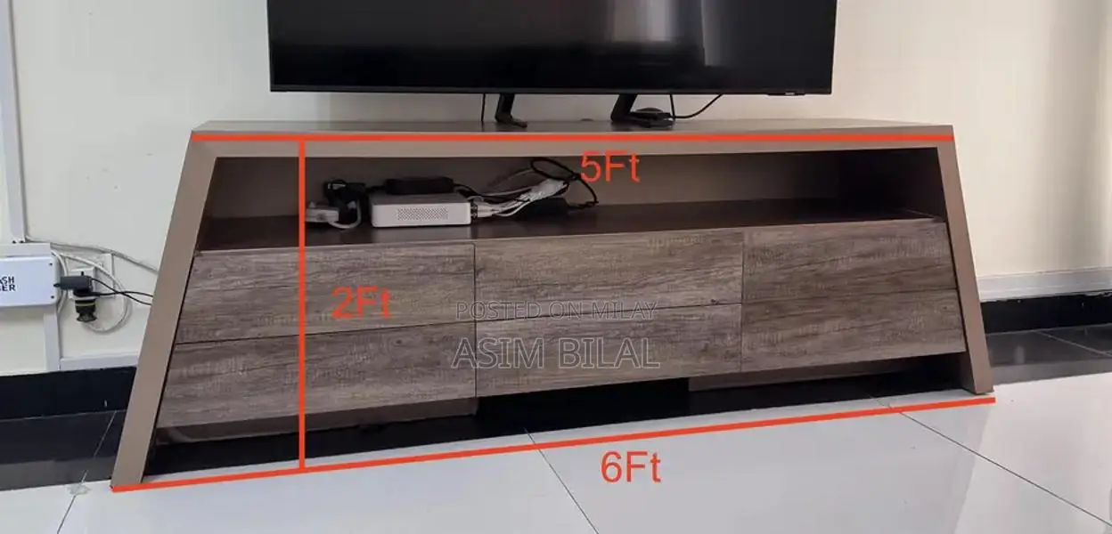 Spacious Custom TV Console with 6 Large Drawers