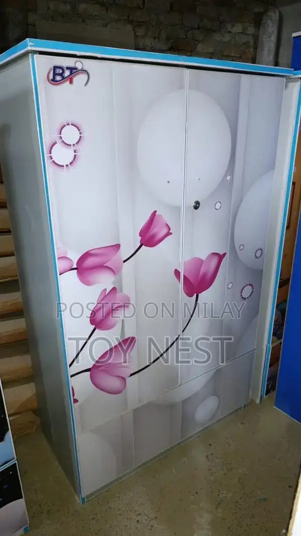 Kids Wooden Wardrobe with Multiple Compartments