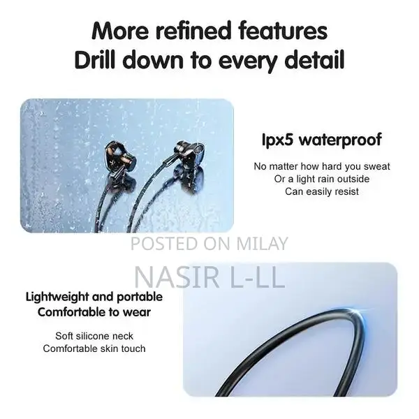 Wireless Neck Headphones with Active Noise Cancellation