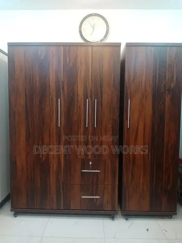 Wooden 3-Door Wardrobe - 6x6 Foot Laminated Cupboard