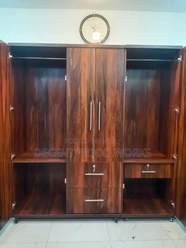 Wooden 3-Door Wardrobe - 6x6 Foot Laminated Cupboard