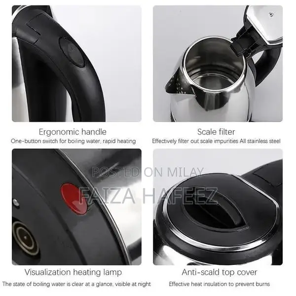1.8L Stainless Steel Electric Water Kettle with Modern Features