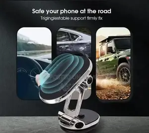 Magnetic Car Phone Holder - ABS Plastic Rotating Mount