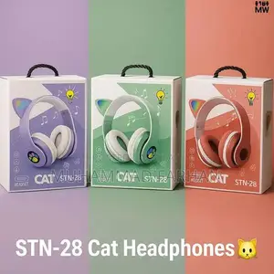 Photo - Foldable Cat Ear LED Wireless Headphones with Charging Cable