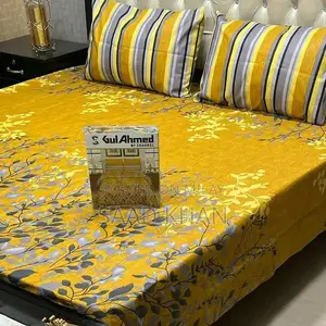 Cotton Salonica Printed Double Bedsheet Set - 3 Pieces