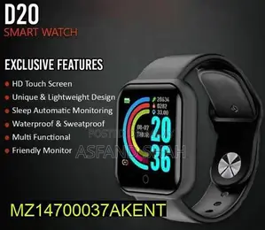 D20 Smart Watch with Metal Body and Touch Button