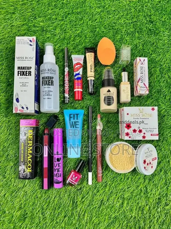 15-Piece Cosmetic Makeup Set with Foundation, Primer, Lipstick, and Mo