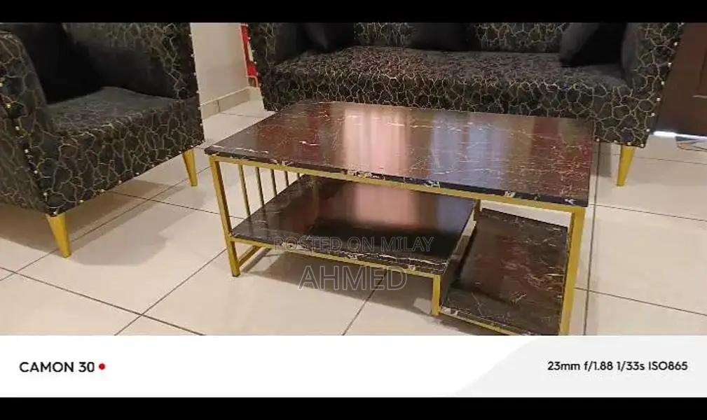 5-Seater Sofa Set with Turkish Fabric and Black Velvet Cushions