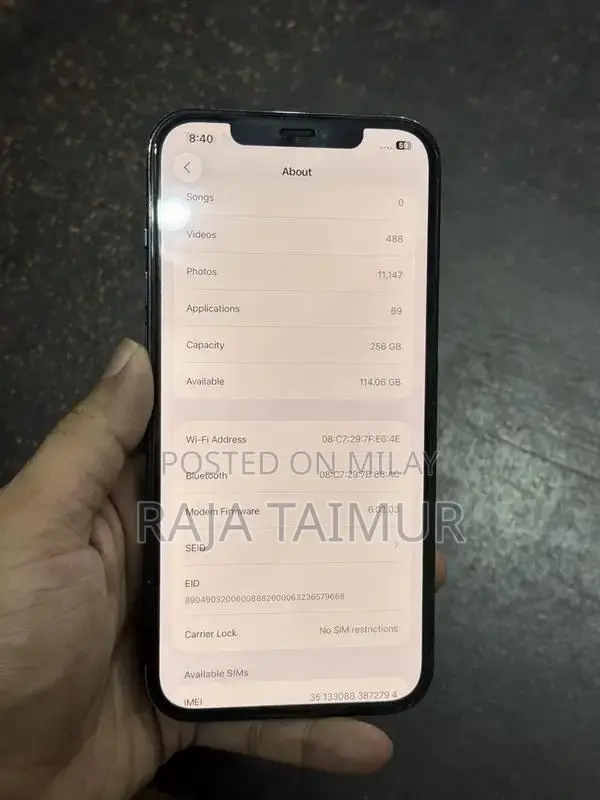 iPhone 12 Pro Max 256 Gb PTA Approved Physical+Esim 10/10