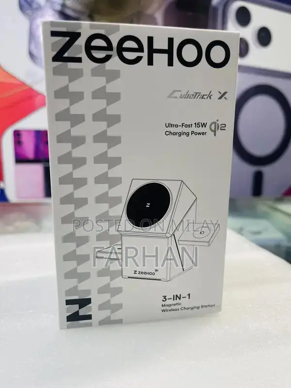 ZeeHoo 3 in 1 Magsafe Station, 360 Rotate, Qi 2 Fast Charging