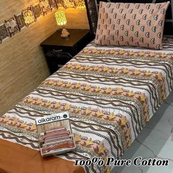 Pure Cotton 2-Piece Bedsheet Set with Pillow Covers