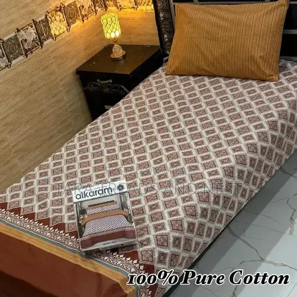 Pure Cotton 2-Piece Bedsheet Set with Pillow Covers