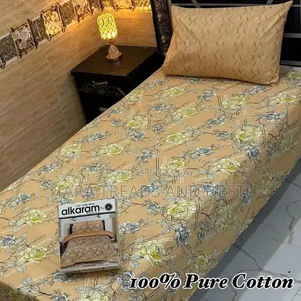 Pure Cotton 2-Piece Bedsheet Set with Pillow Covers