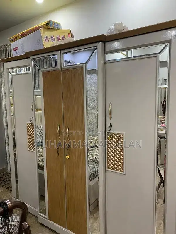 Complete Bedroom Furniture Set - Bed, Side Tables, Dresser, Cupboard