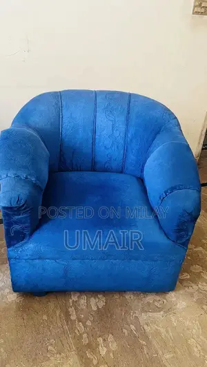 Blue velvet sofa