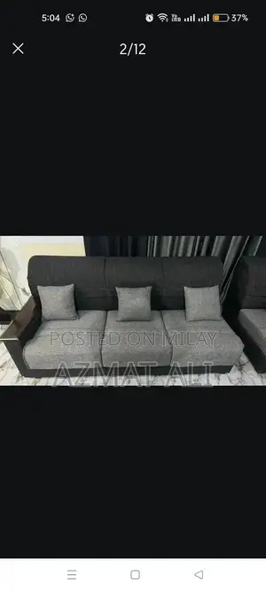L shape sofa, 4 piece chair set, three piece table set and standing m