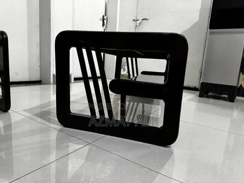 L shape sofa, 4 piece chair set, three piece table set and standing m