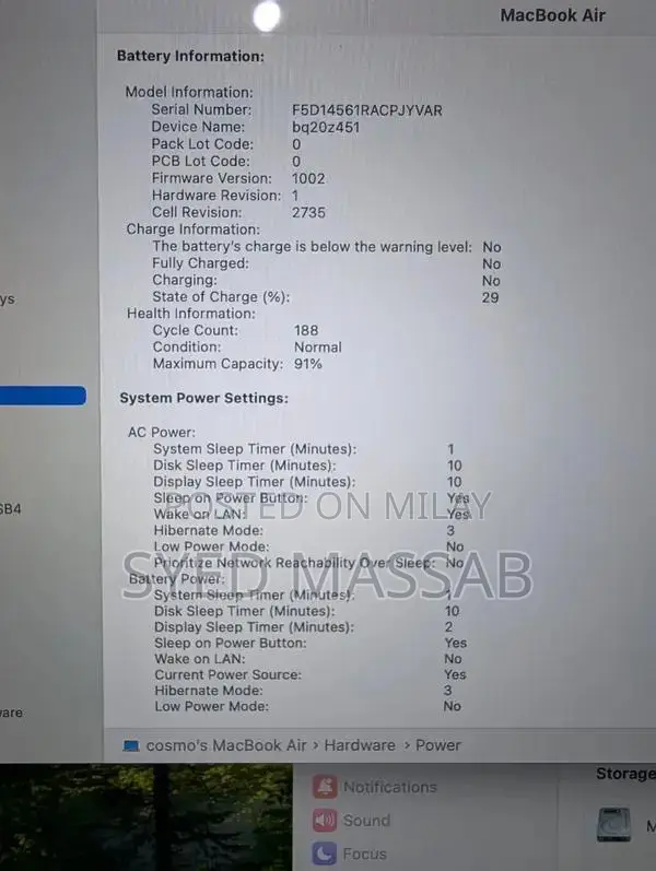 MacBook M1 Air 8/256