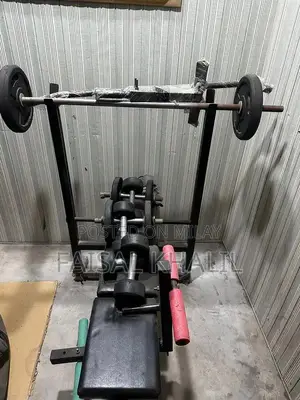 Photo - GYM Bench with Dumbles, Rods, Pullup