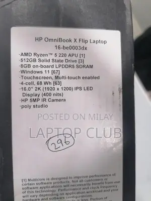 HP Omnibook X360 16" 2-in-1 Touchscreen Laptop