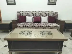 7-Seater Living Room Sofa Set with Coffee and Side Tables