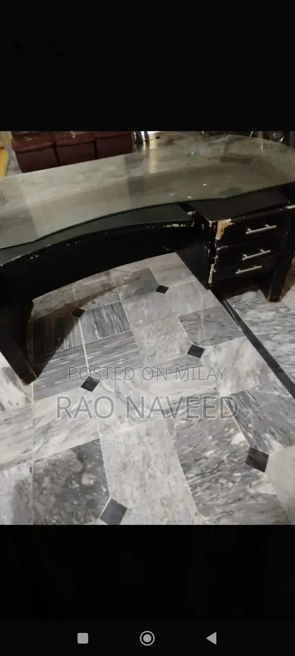 Office Furniture Set: Chair, Glass Table, and Sofa