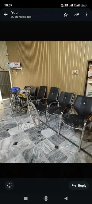 Office Furniture Set: Chair, Glass Table, and Sofa