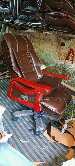 Ergonomic Brown Reclining Office Chair with Footrest