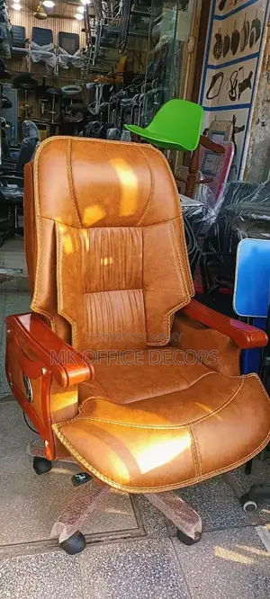 Ergonomic Brown Reclining Office Chair with Footrest