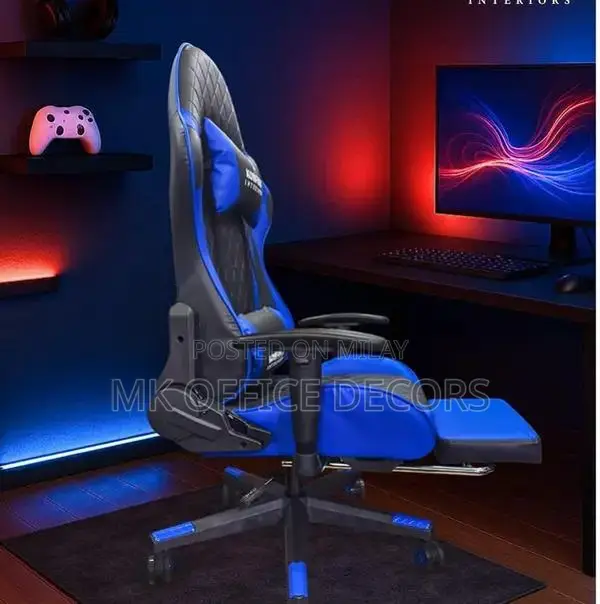 Ergonomic Brown Reclining Office Chair with Footrest