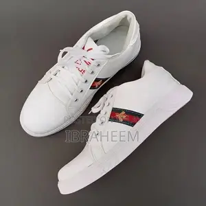 Photo - Men's White Rexine Casual Formal Sneakers - Multiple Sizes
