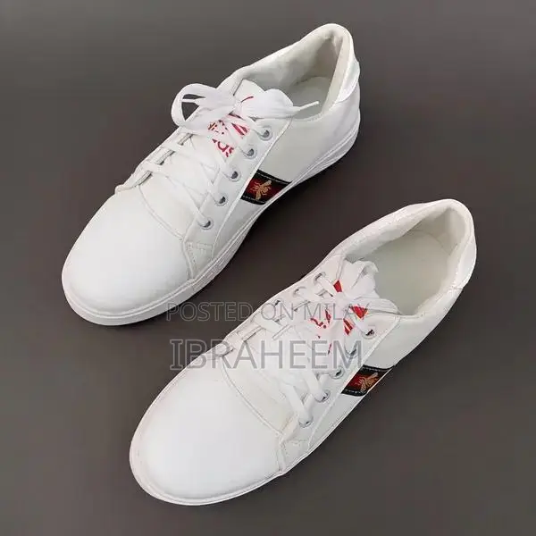 Men's White Rexine Casual Formal Sneakers - Multiple Sizes