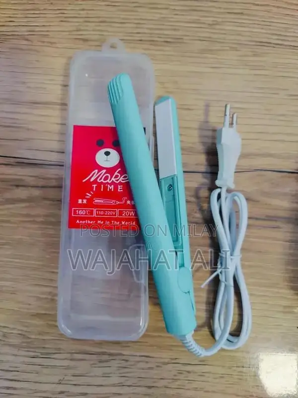 Mini Blue Pink Hair Straightener with High Heat Settings